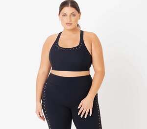 New Gigi C Annabelle Sports Bra Crop Top Black L